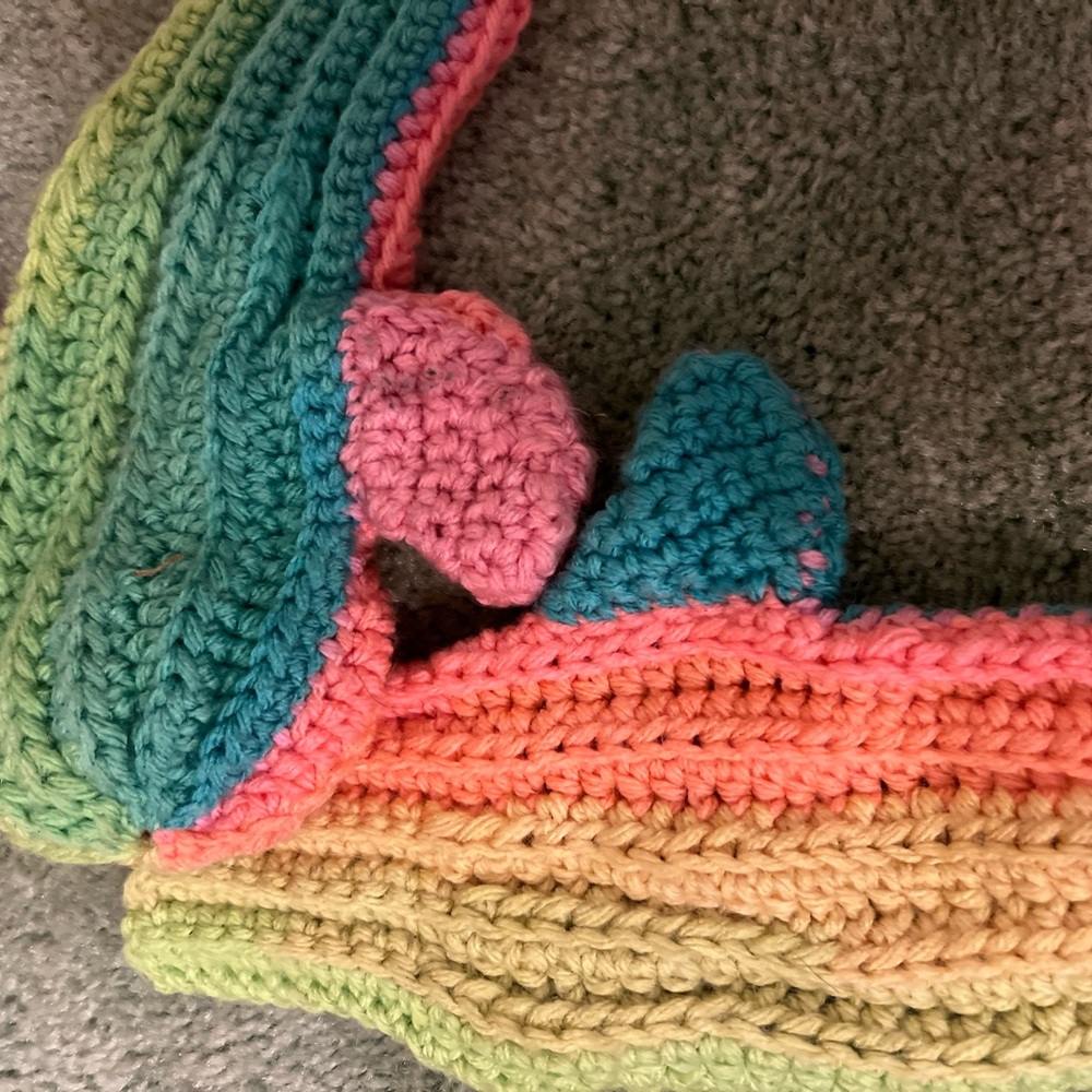 Handmade Rainbow Crochet Kids Mittens 🌈🧤